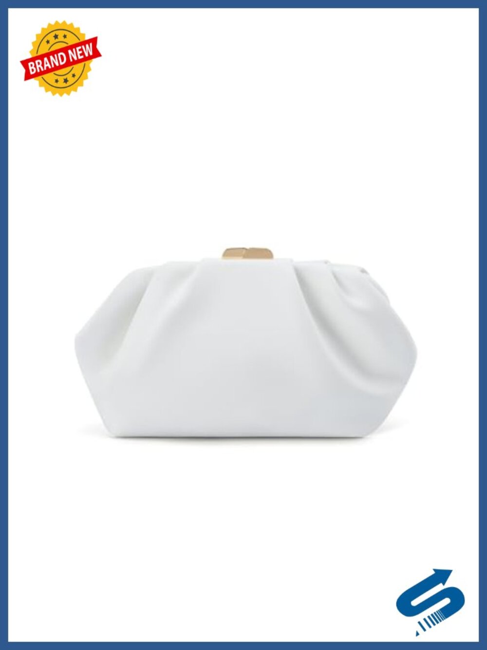 Pleated Cloud Evening Clutch Ruched Vegan Leather Crossbody Bag